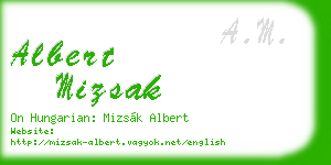 albert mizsak business card